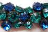 Regency Teal and Azure Blue Rhinestone Chaton Bracelet