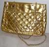 Vintage Quilted Gold Lame Purse Handbag