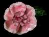 Robert Enameled Pink Flower w/Green Leaves