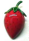 Robert Red Enameled Strawberry Pin