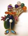 Swoboda Gemstone Circus Clown & Balloons Pin