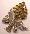 Staret Citrine Floral Spray Brooch