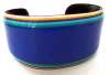 French Style Laminated Cuff Bracelet - Blue Exterior