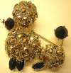 Capri Gold Rhinestone Poodle Dog Pin